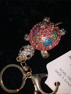 Crystal turtle purse/bag charm keychain